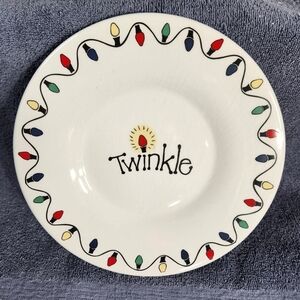 Landis International Twinkle Christmas Plate Holiday String Lights 8.5" Vintage